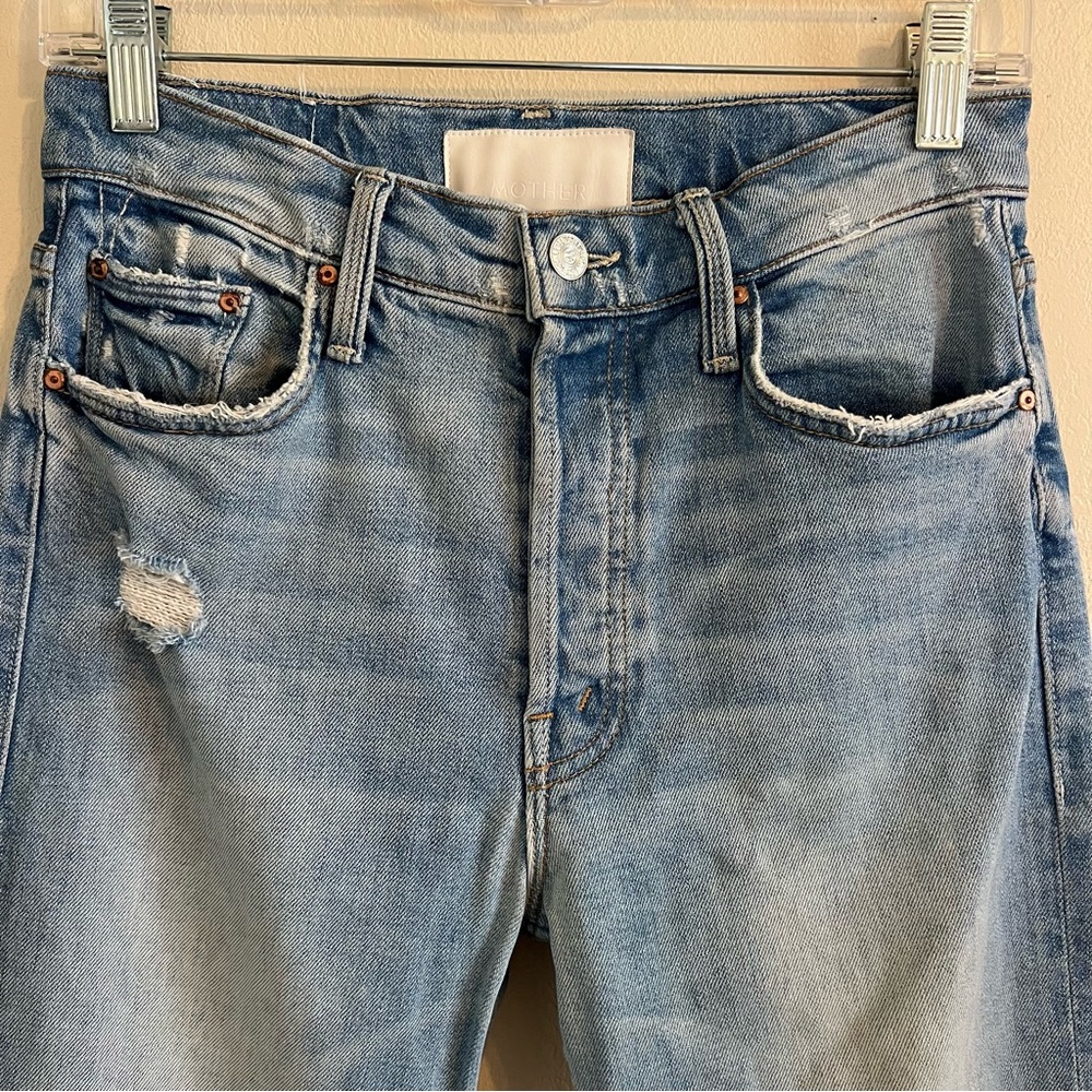 Mother Denim The Tomcat Distressed Cropped Straight Leg Jeans - Picture 4 of 16